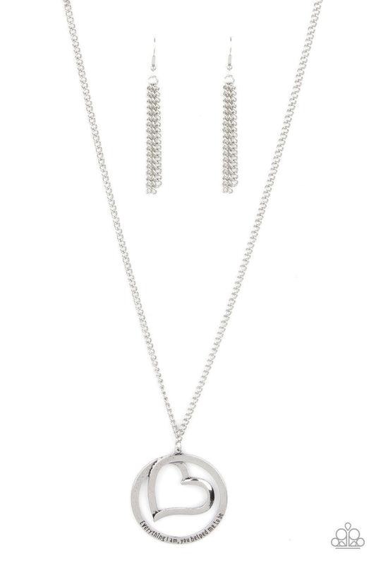 Positively Perfect - Silver Heart Pendant Necklace - Paparazzi Accessories