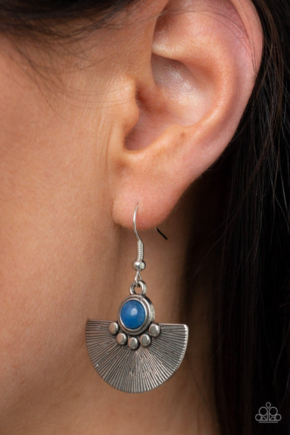 Manifesting Magic - Blue Stone Fishhook Earrings- Paparazzi Accessories