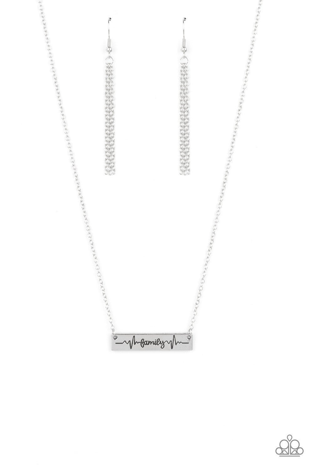 Living The Mom Life - Silver Bar Necklace - Paparazzi Accessories