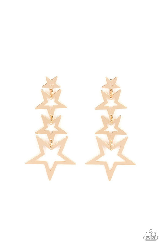 Superstar Crescendo - Gold Star Post Earrings - Paparazzi Accessories