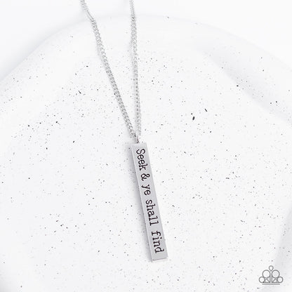 Matt 7:7 - Silver Pendant Necklace - Paparazzi Accessories