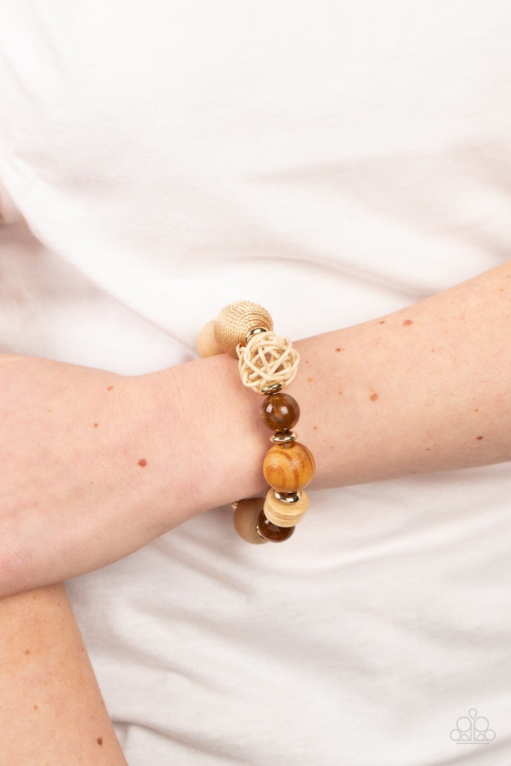 Happily Homespun - Brown Bracelet - Paparazzi Accessories