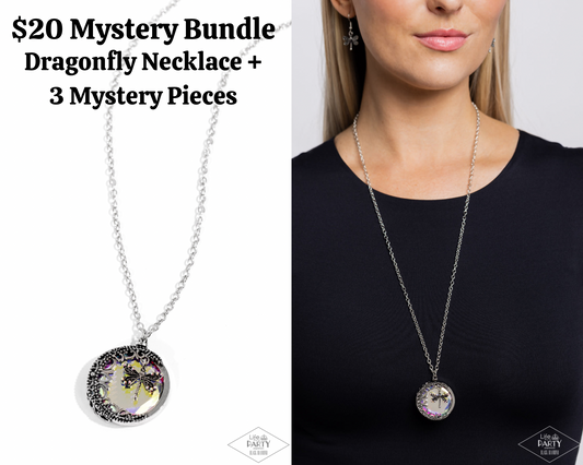 $20 Mystery Bundle - WHIMSY Beneath My Wings - Multi - Dragonfly Necklace - Paparazzi Accessories