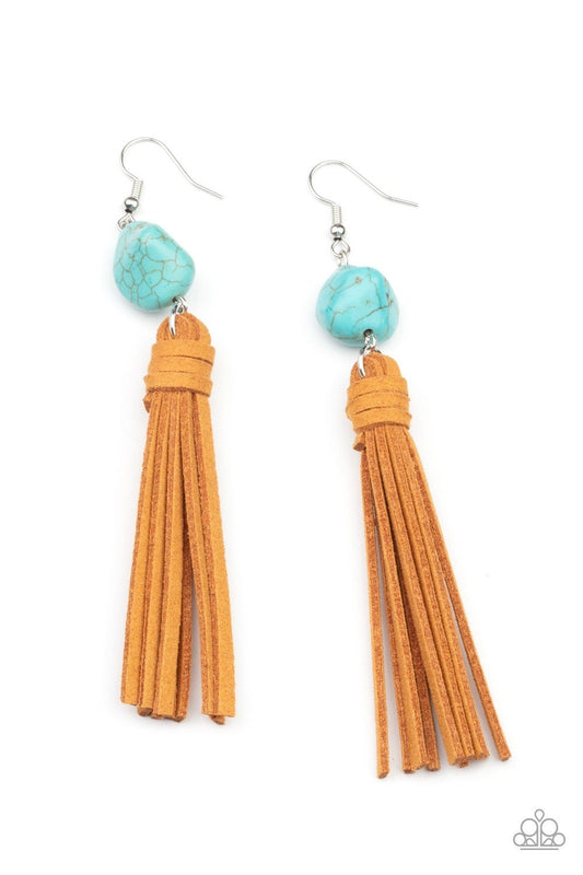 All-Natural Allure - Blue Earrings - Paparazzi Accessories