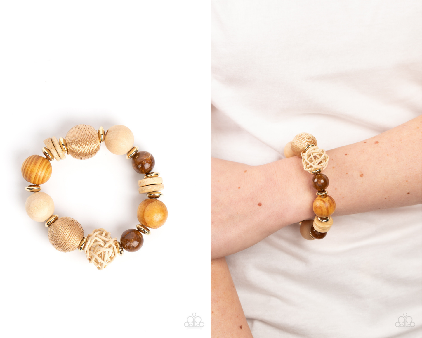 Happily Homespun - Brown Bracelet - Paparazzi Accessories