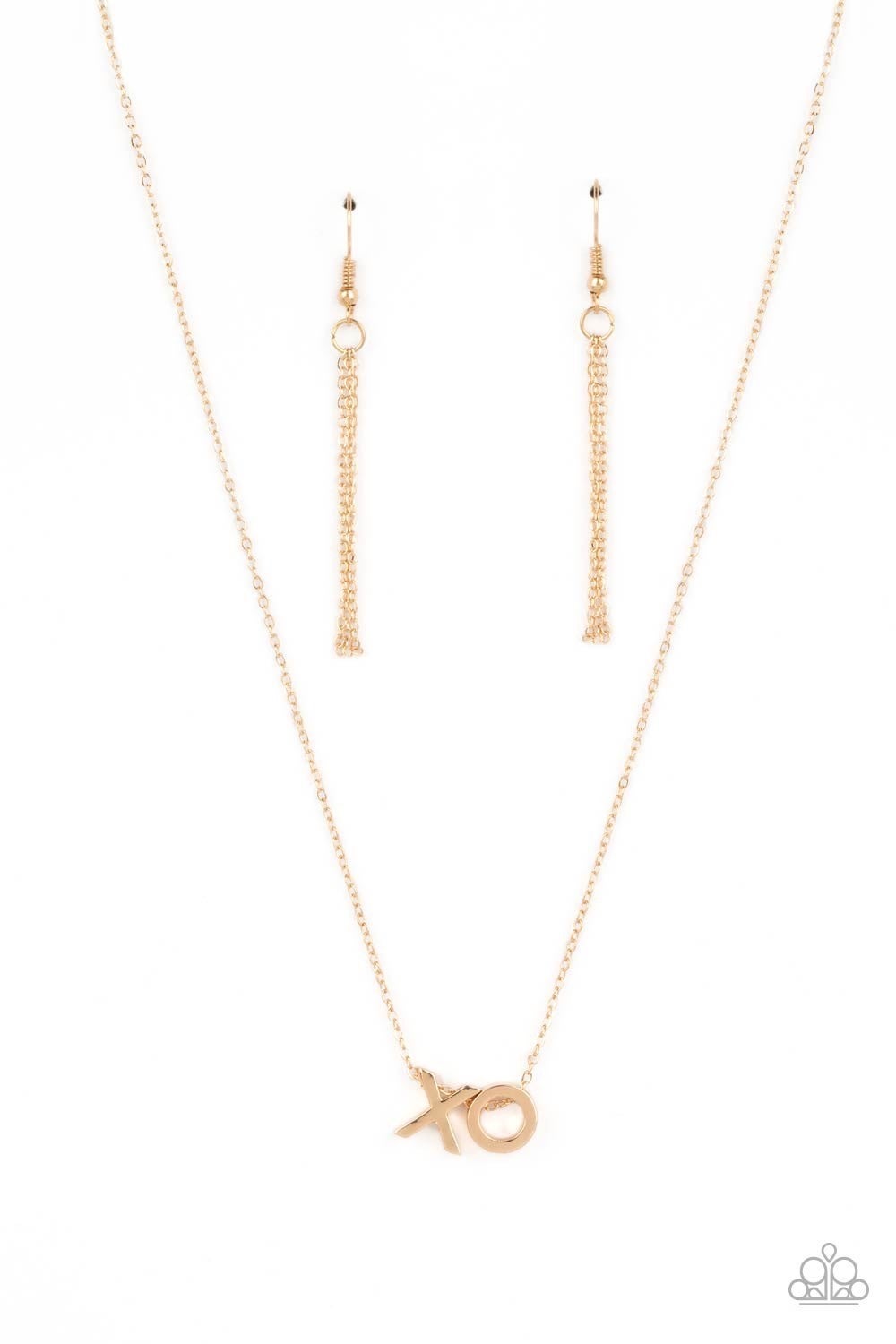 Hugs and Kisses - Gold XO Necklace - Paparazzi Accessories