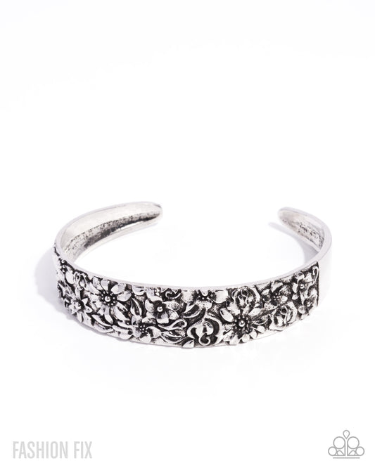 Abundantly Antiqued - Silver Cuff Bracelet - Glimpses of Malibu August 2025 - Paparazzi Accessories