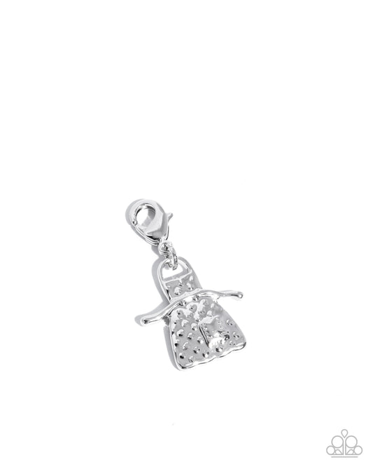 Adorable Apron - Rhodium Plated Charm - Paparazzi Accessories