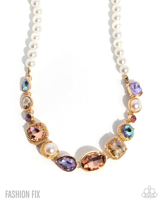 Adorably Antique - Multi Necklace - Fiercely 5th Avenue June 2025 - Paparazzi Accessories