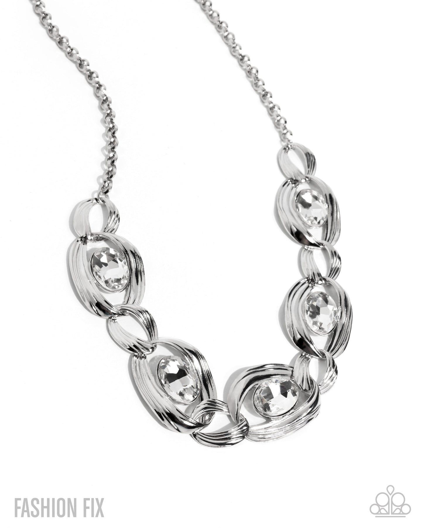 Ambitious Ambiance -  White Necklace - Fiercely 5th Avenue December 2025 - Paparazzi Accessories