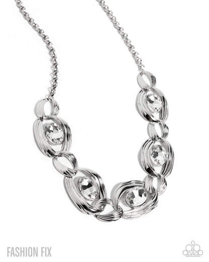Ambitious Ambiance -  White Necklace - Fiercely 5th Avenue December 2025 - Paparazzi Accessories