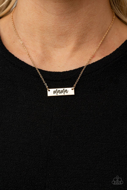 Blessed Mama - Gold Bar Necklace - Paparazzi Accessories