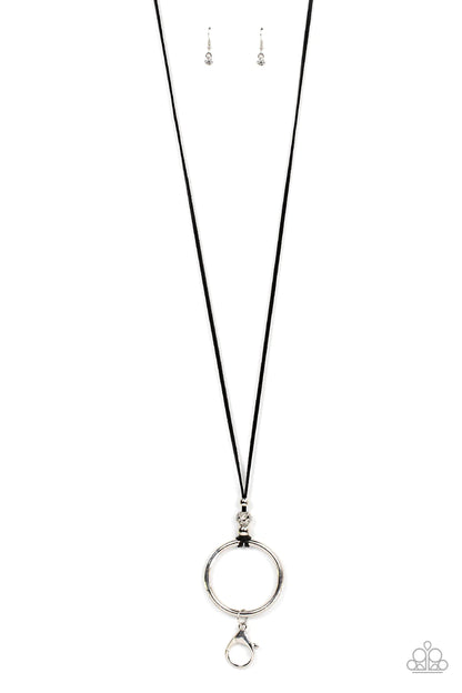 BLING Into Focus - Black Lanyard Necklace - Paparazzi Accessories