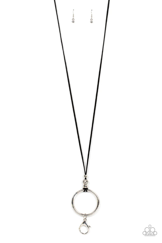 BLING Into Focus - Black Lanyard Necklace - Paparazzi Accessories