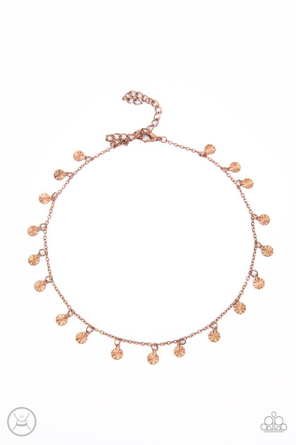Chiming Charmer - Copper Choker Necklace - Paparazzi Accessories