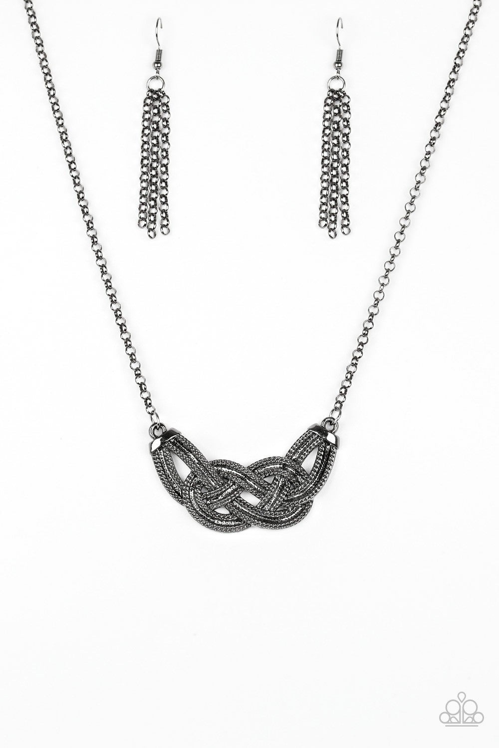 Nautically Naples - Black - Gunmetal Necklace - Paparazzi Accessories