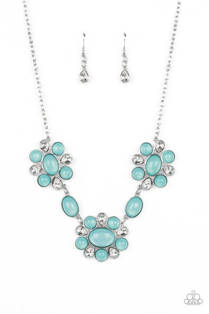 Your Chariot Awaits - Blue Opalescent Bead Necklace - Paparazzi Accessories