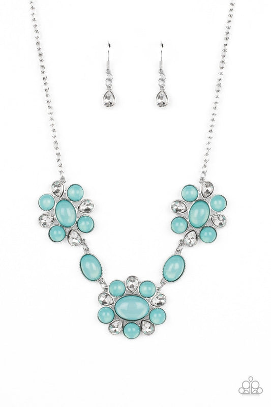 Your Chariot Awaits - Blue Opalescent Bead Necklace - Paparazzi Accessories