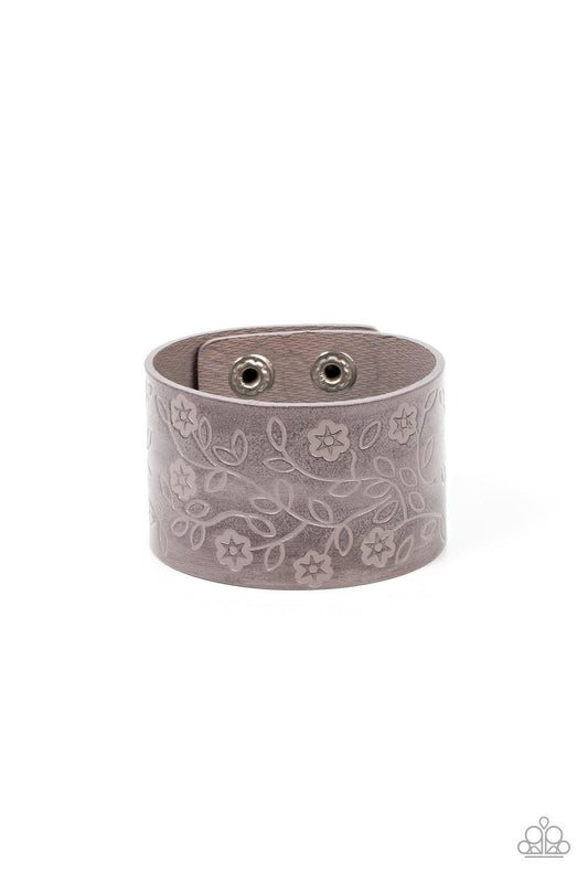 Rosy Wrap Up - Silver Snap Wrap Bracelet - Paparazzi Accessories