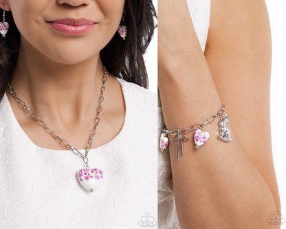 Painted Pact - Complete Look - Painted Poetry Necklace & Painted Proficiency Bracelet - Purple Set