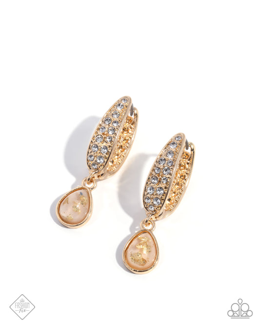 Cheerful Care - Gold Earrings - Glimpses of Malibu April 2025 - Paparazzi Accessories