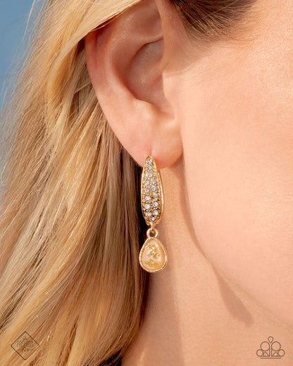Cheerful Care - Gold Earrings - Glimpses of Malibu April 2025 - Paparazzi Accessories