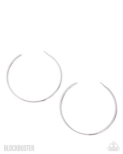 Colossal Couture - Silver Oversized Hoop Earrings - Paparazzi Accessories
