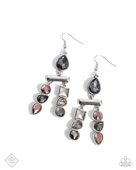 Confident Curtsy - Multi Gemstone Silver Fishhook Earrings - Paparazzi Accessories