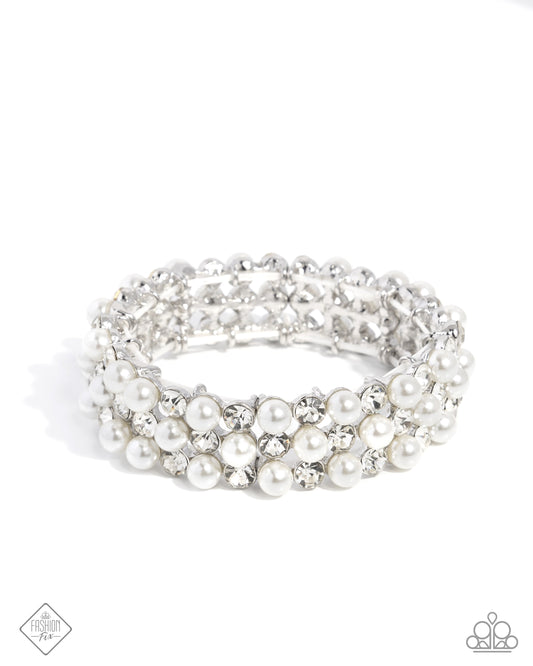 Cosmetic Character - White Stretchy Bracelet - Fiercely 5th Avenue - February 2025