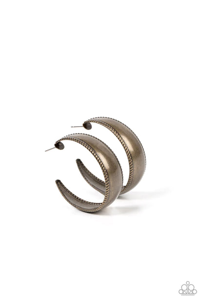 Dune Dynasty - Brass Earrings - Paparazzi Accessories