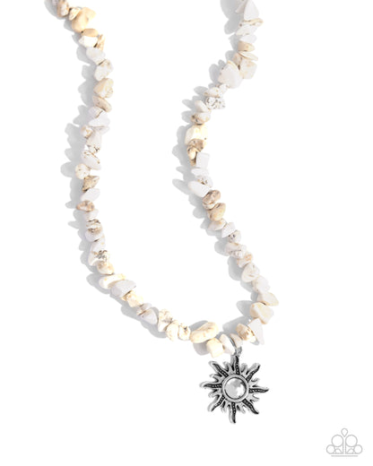 Dancing In The Sunlight - White Stone Urban Necklace - Paparazzi Accessories