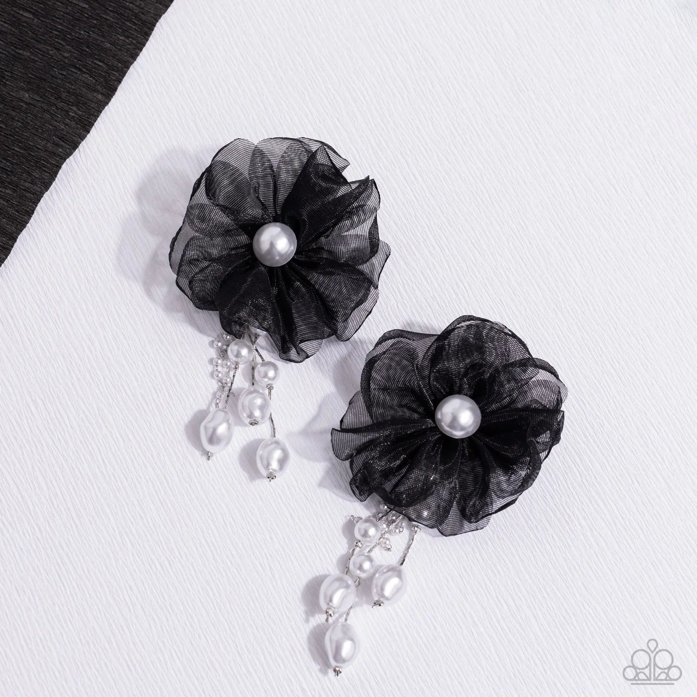 Dripping in Decadence - Black Post Earring - Life of the Party Exclusive July 2023 - Paparazzi Accessories