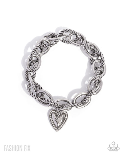 Dreaming Definition - White Stretchy Bracelet - Sunset Sightings August 2025 - Paparazzi Accessories