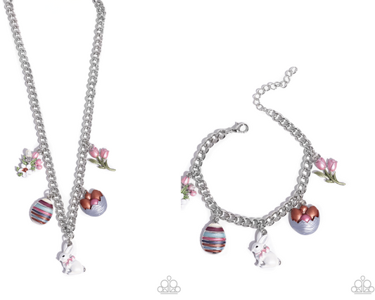 Complete Look - "Easter Embellishment - Multi" Necklace & "Easter Enhancement - Multi" Clasp Bracelet - Paparazzi Accessories