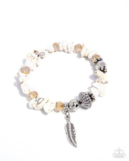 Earthy Earning - White Crackle Stone Infinity Wrap Bracelet - Paparazzi Accessories