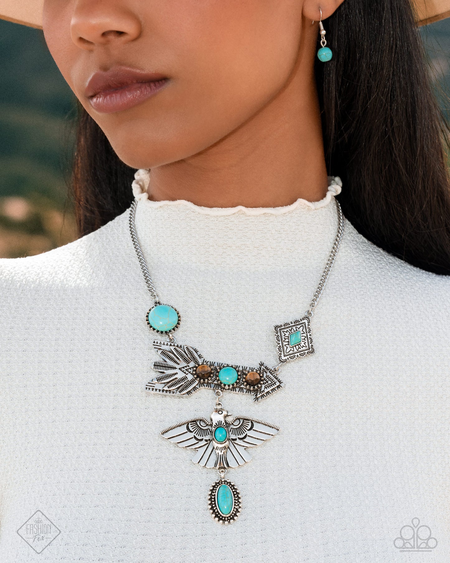 Earthy Exposé - Blue Necklace - Simply Santa Fe April 2025 - Paparazzi Accessories