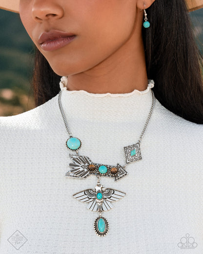 Earthy Exposé - Blue Necklace - Simply Santa Fe April 2025 - Paparazzi Accessories