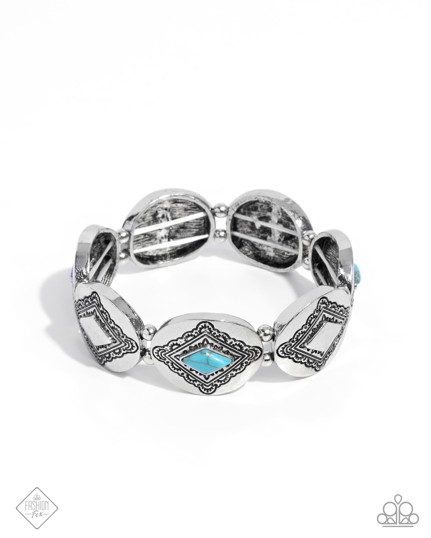 Elemental Example - Blue Stretchy Bracelet - Simply Santa Fe April 2025 - Paparazzi Accessories