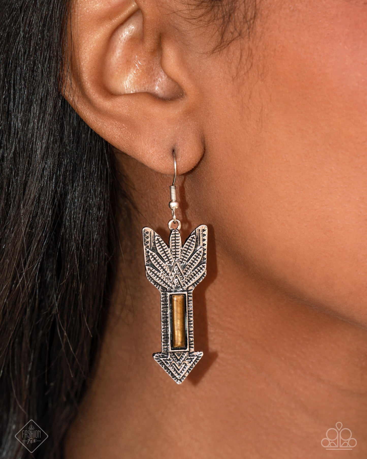 Elemental Exhibit - Brown Earrings - Simply Santa Fe April 2025 - Paparazzi Accessories