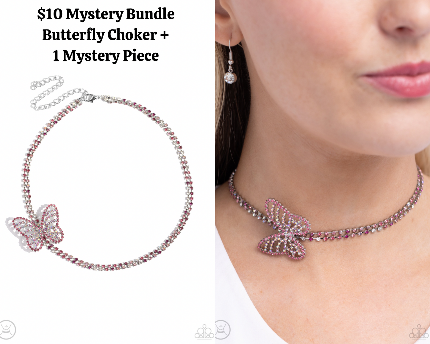 Flying Fantasy - Pink Butterfly Choker Mystery Bundle - Paparazzi Accessories