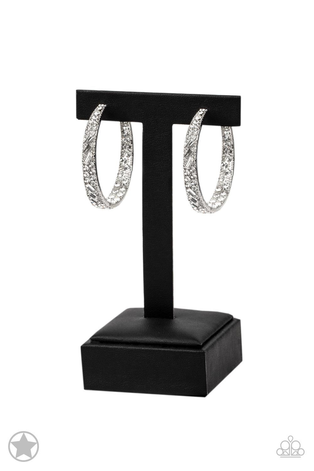 GLITZY By Association - Rhinestone Hoop Earrings - Paparazzi Accessories