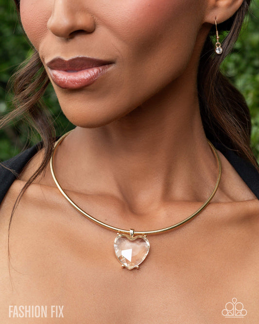 Faceted Finery - Gold Necklace - Glimpses of Malibu - October 2025 - Paparazzi Accessories