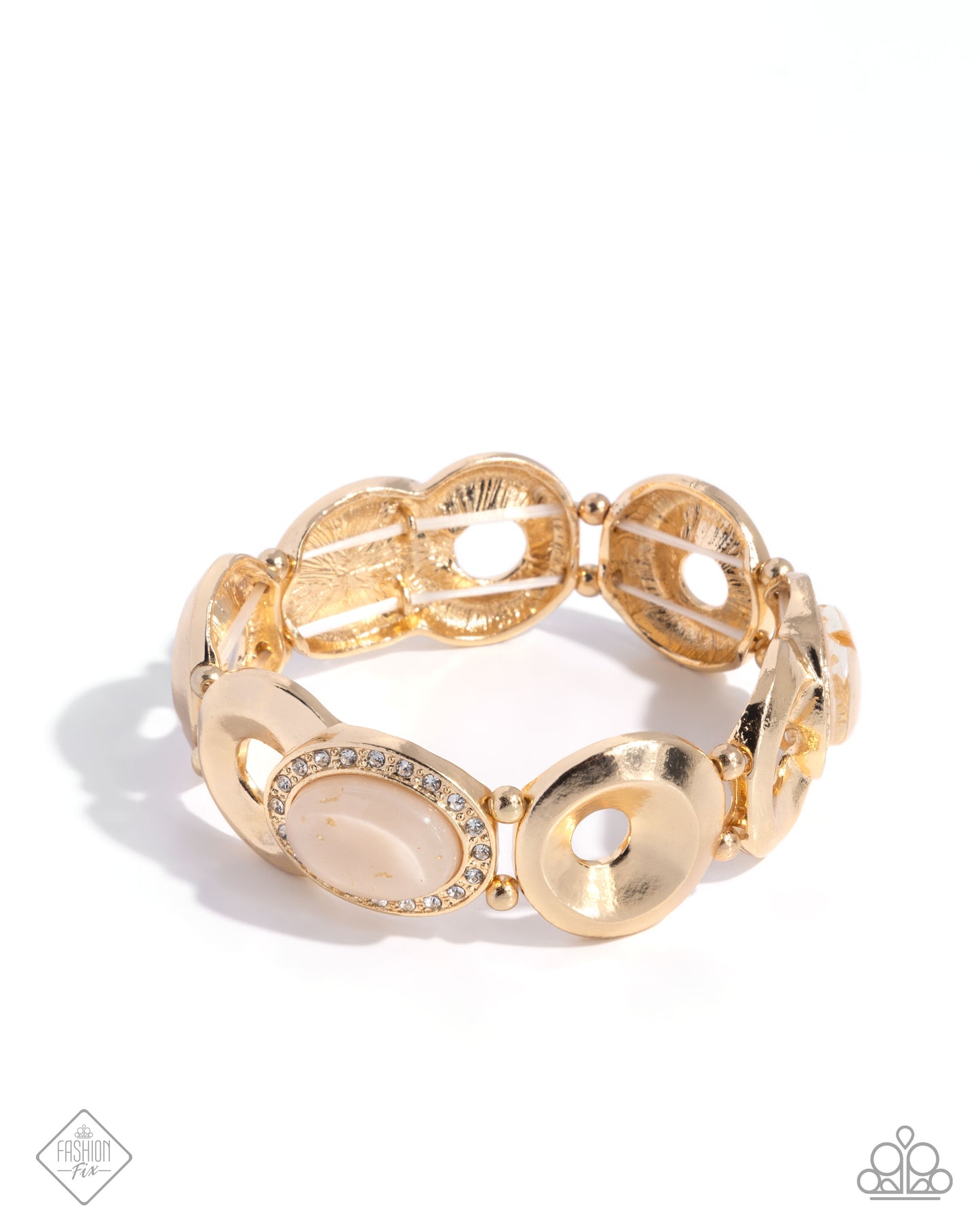 Feminine Flecks - Gold Stretchy Bracelet - Glimpses of Malibu April 2025 - Paparazzi Accessories