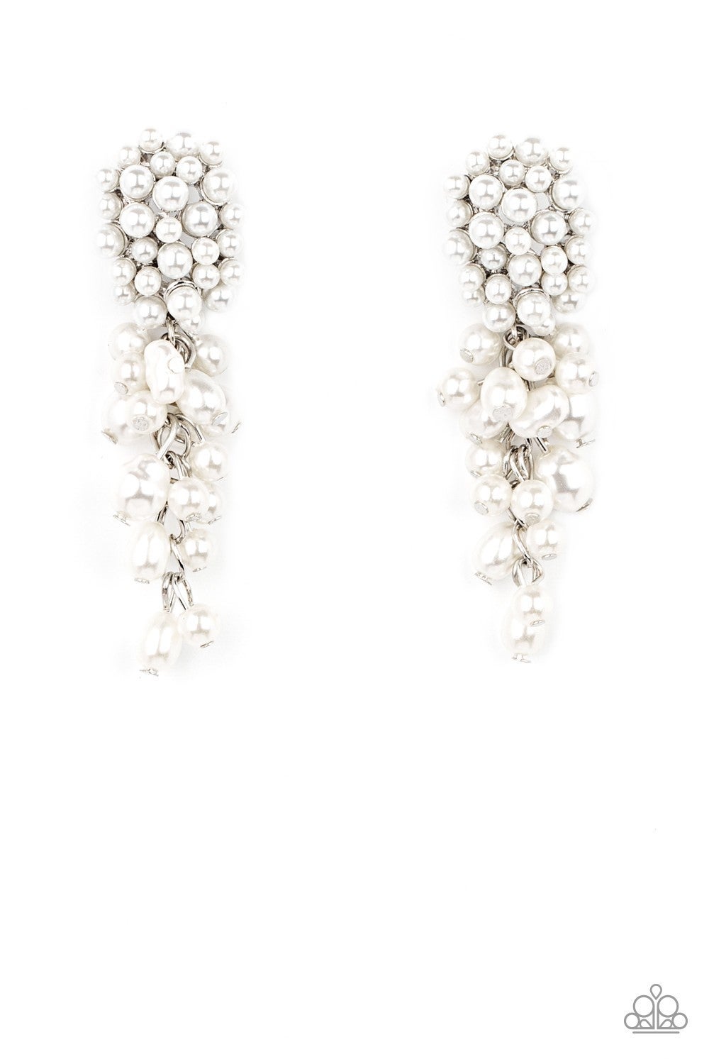 Fabulously Flattering - White Pearl Earrings - Paparazzi Accessories