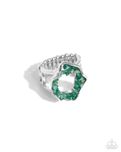 Geode Grace - Green Ring - Paparazzi Accessories