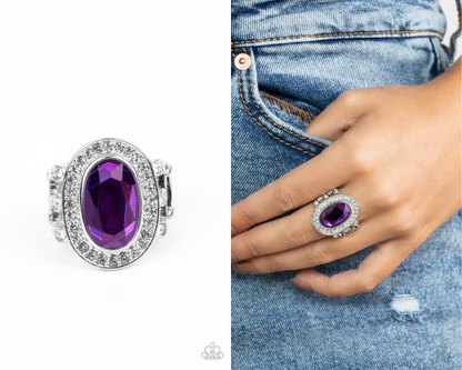 Always OVAL-achieving - Purple Rhinestone Ring - Paparazzi Accessories