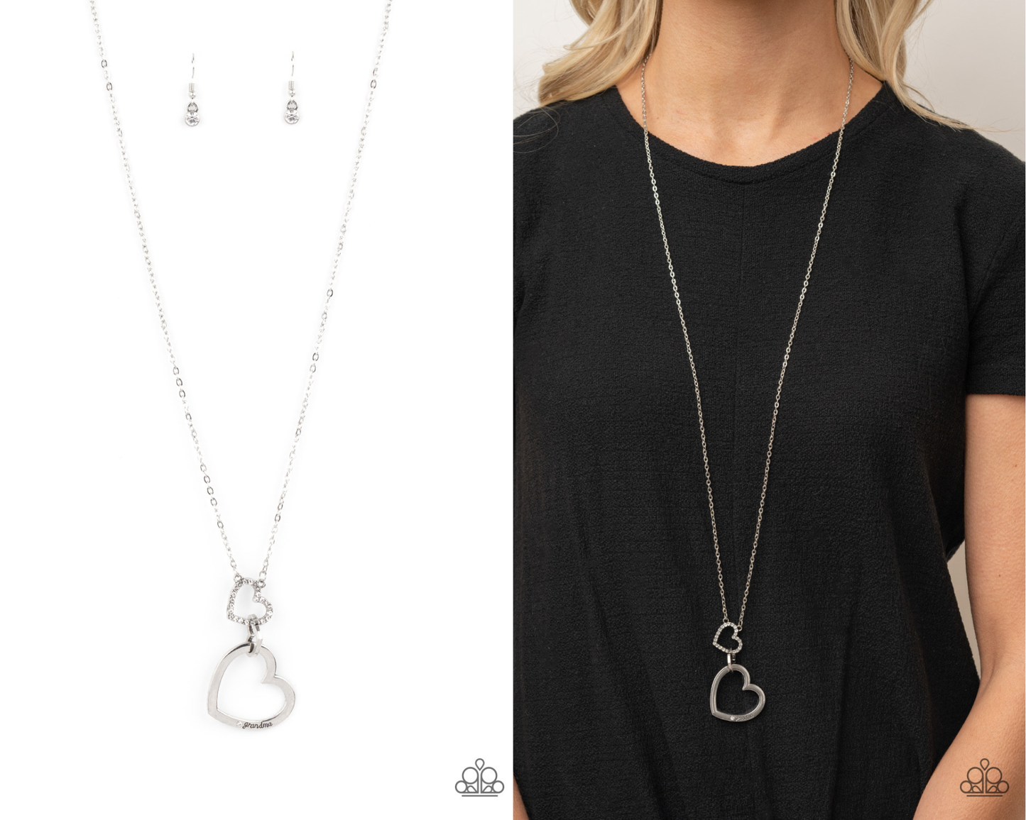 Grandma Glow - White Heart Pendant Necklace - Paparazzi Accessories