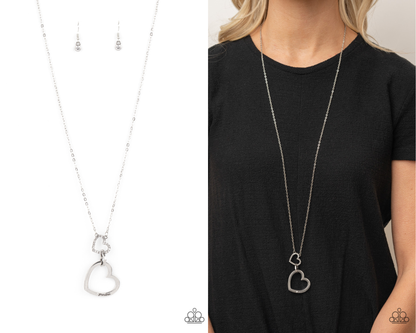 Grandma Glow - White Heart Pendant Necklace - Paparazzi Accessories