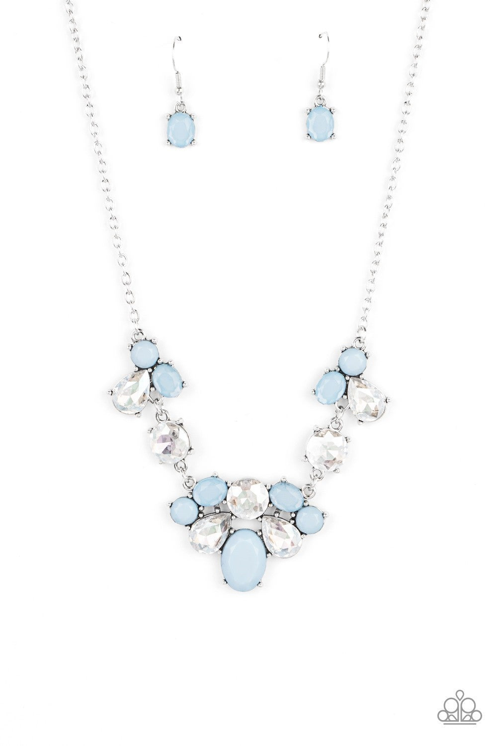 Ethereal Romance - Blue and White Rhinestone necklace - Paparazzi Accessories
