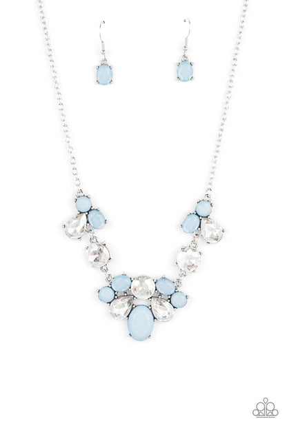 Ethereal Romance - Blue and White Rhinestone necklace - Paparazzi Accessories
